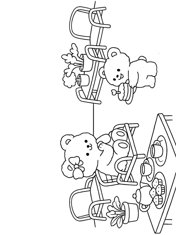 Cozy Birthday cake Colouring page