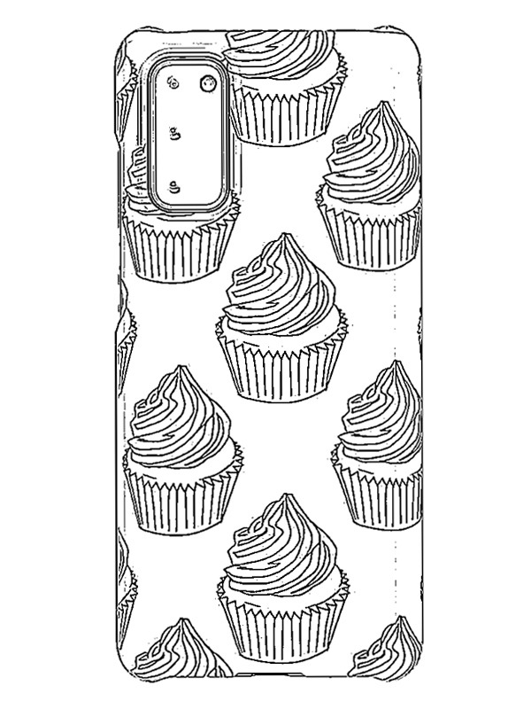 Cupcake Smartphone Case Colouring page