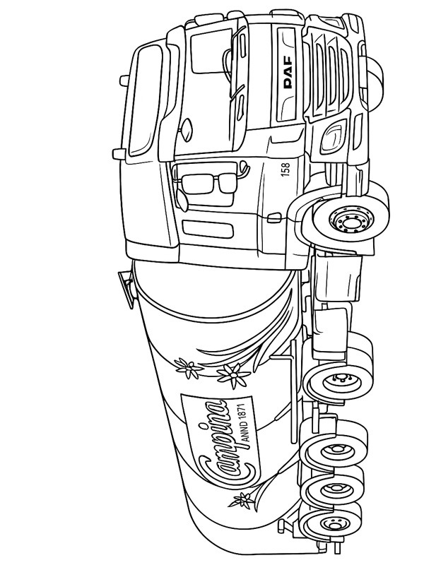 DAF Milk Truck Colouring page