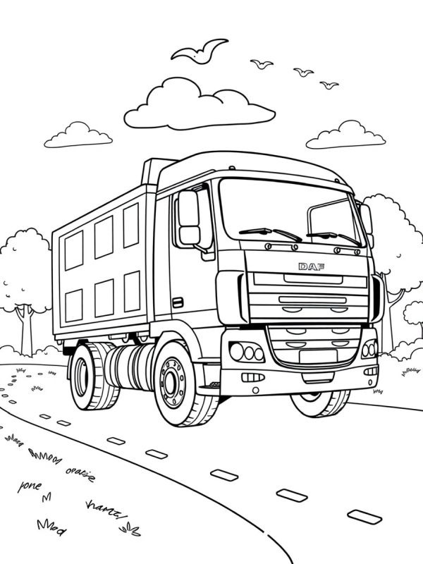 DAF truck Colouring page
