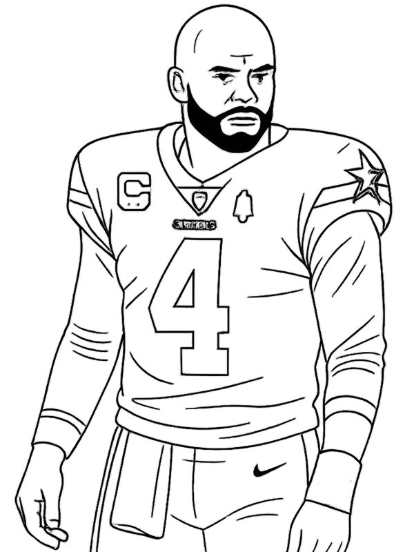 Dak Prescott Colouring page