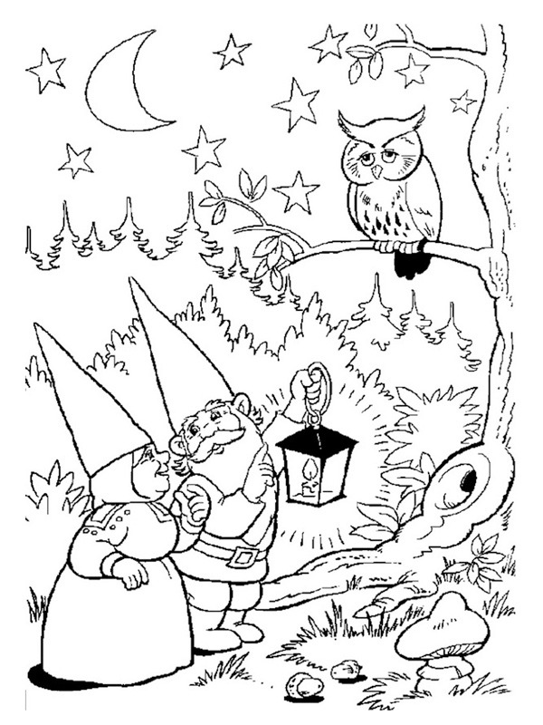 david the gnome and lisa Colouring page
