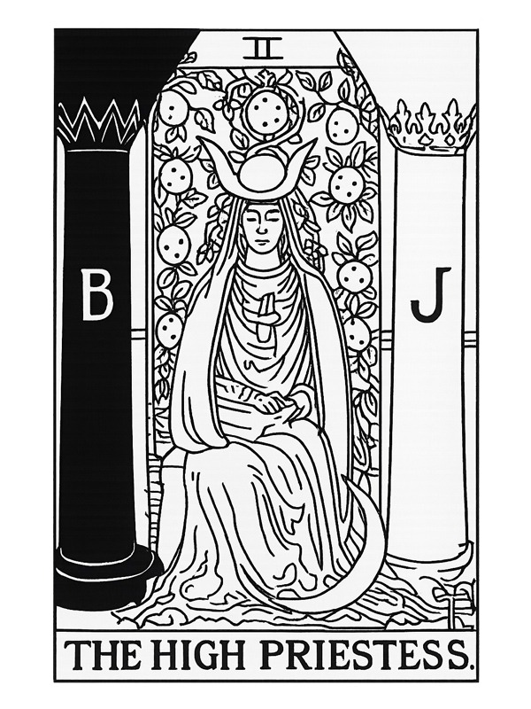 The High Priestess Tarot card Colouring page