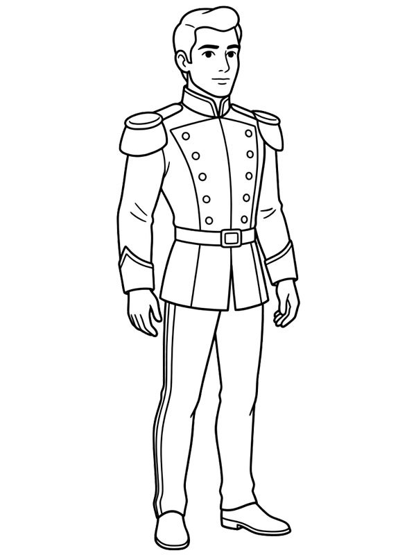 Prince Charming (Cinderella) Colouring page