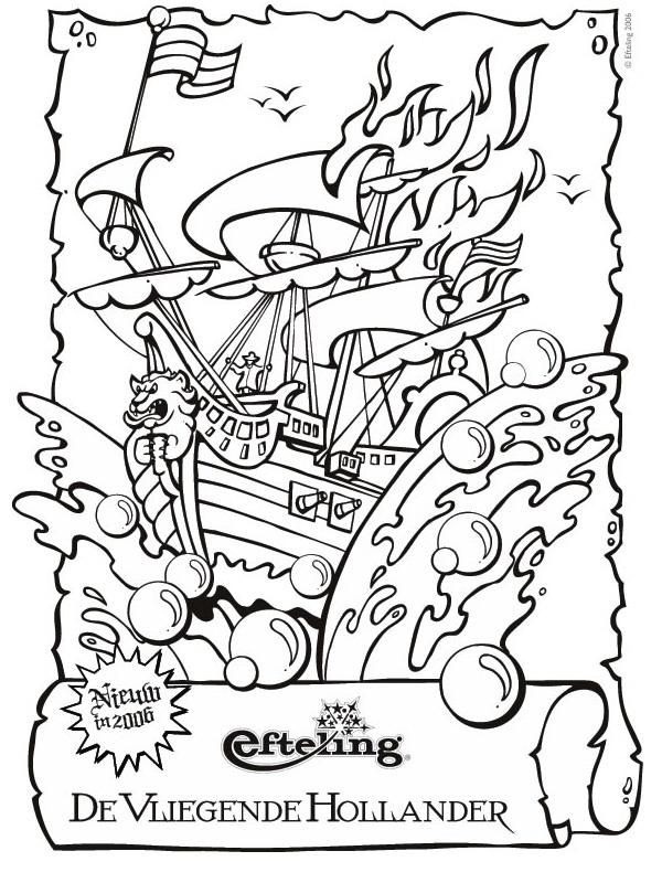 The Flying Dutchman (Efteling) Colouring page