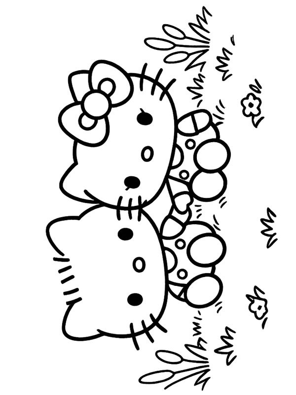Dear Daniel and Hello Kitty Colouring page