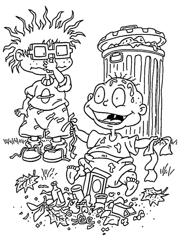 Chuckie Finster and Tommy Pickles Colouring page