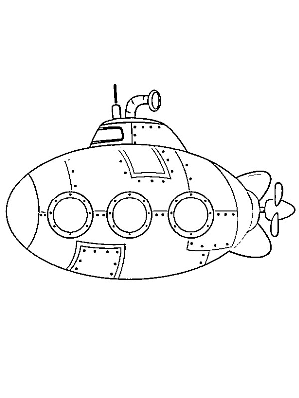 Submarine Colouring page