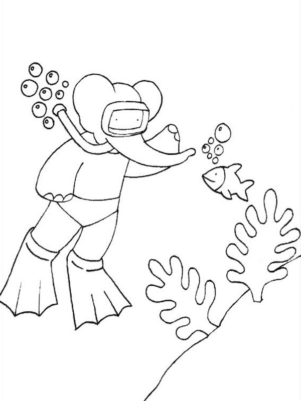 diver babar Colouring page