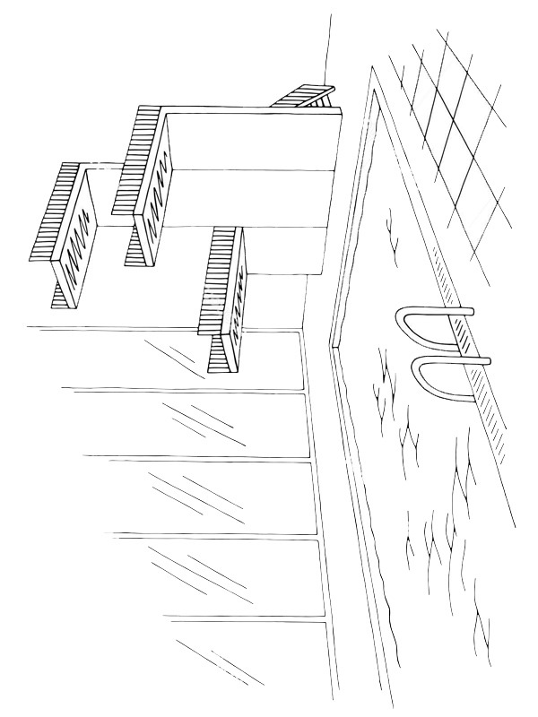 Diving platform Colouring page
