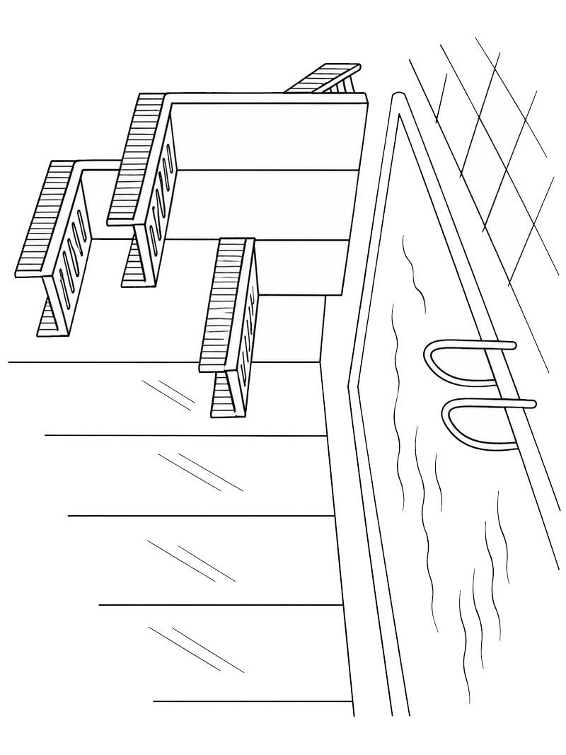 Diving platform Colouring page