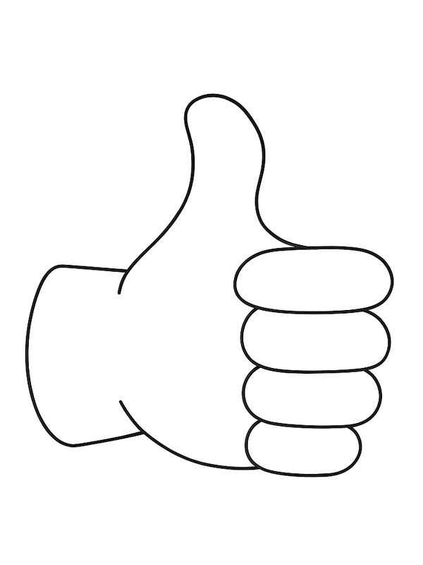 Thumbs up emoji Colouring page