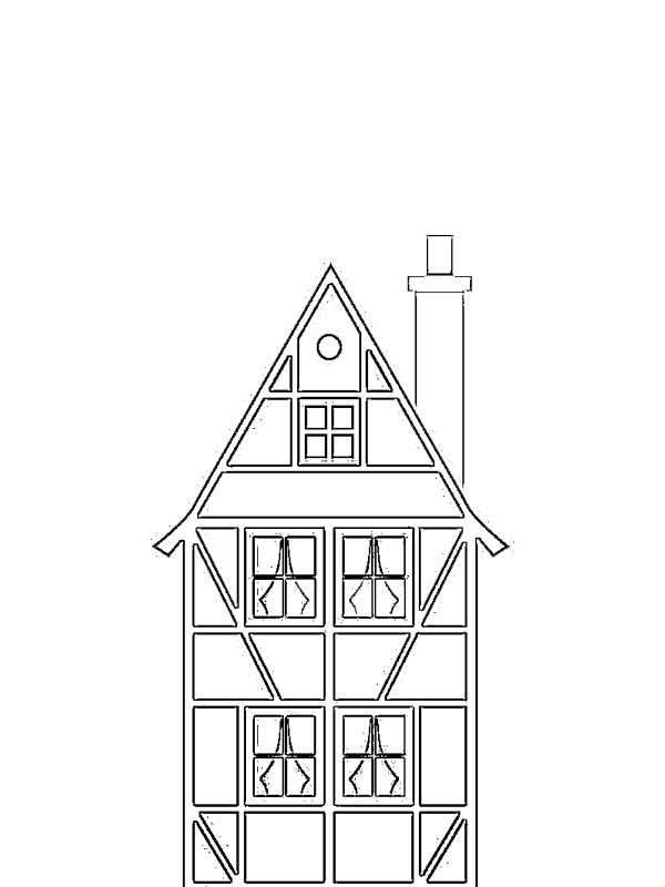 German style house Colouring page