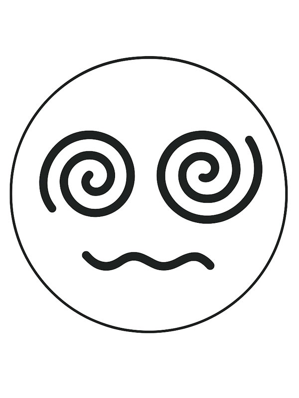 Dizzy emoji Colouring page