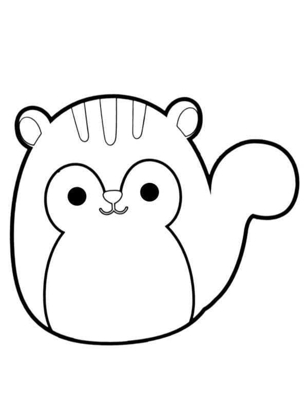 Squirrel Sawyer Squishmallows Colouring page