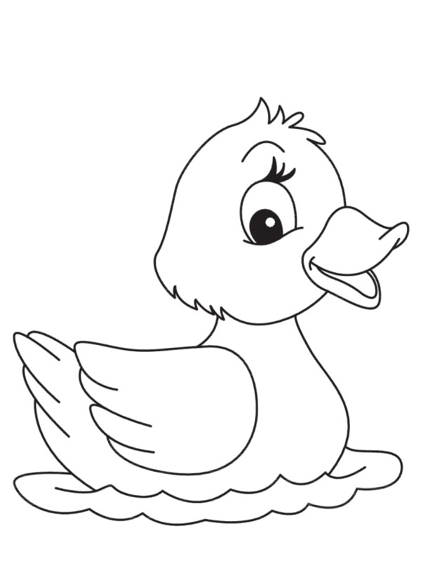 Duck in the water Colouring page