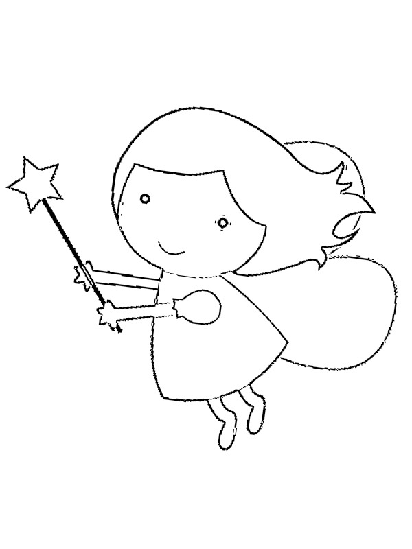 Simple fairy Colouring page