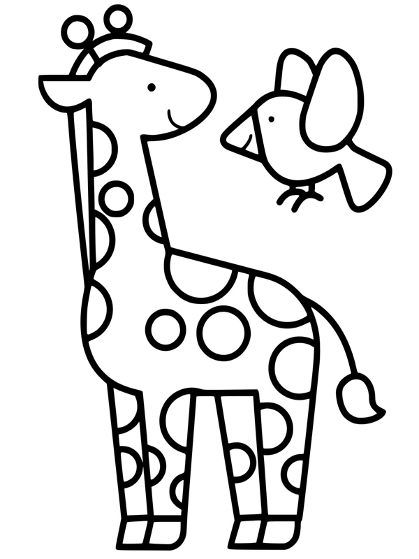 Simple giraffe Colouring page
