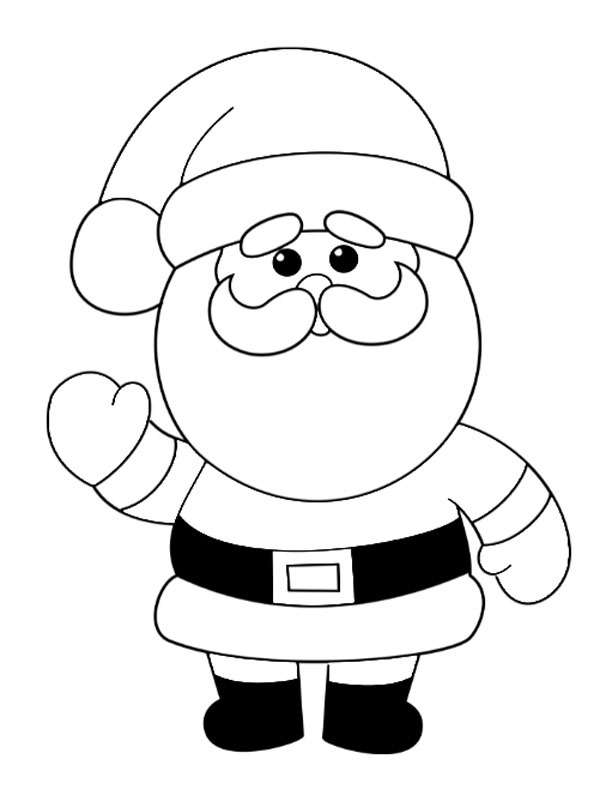 Simple Santa Colouring page