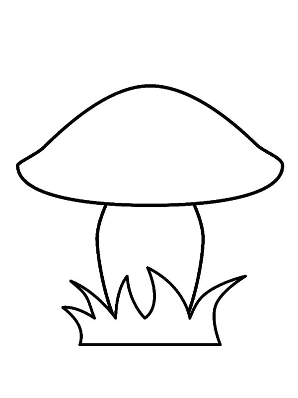Simple mushroom Colouring page