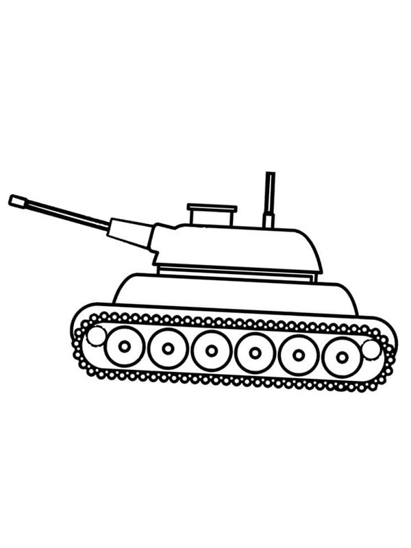 Simple army tank Colouring page
