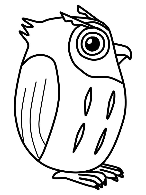Easy Owl Colouring page