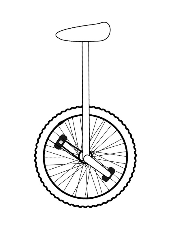 Unicycle Colouring page