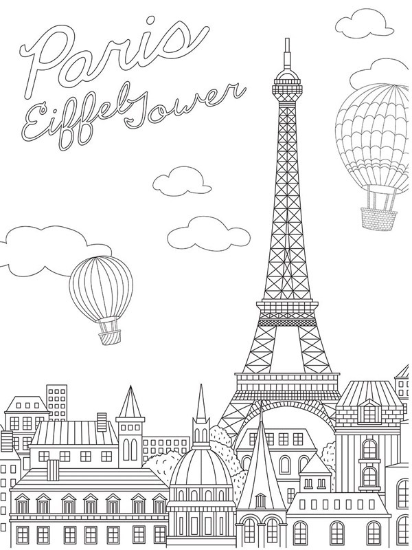 Eiffel Tower Colouring page
