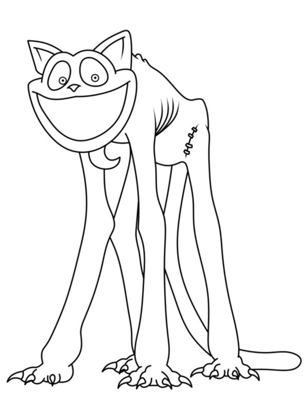 Scary Catnap Colouring page