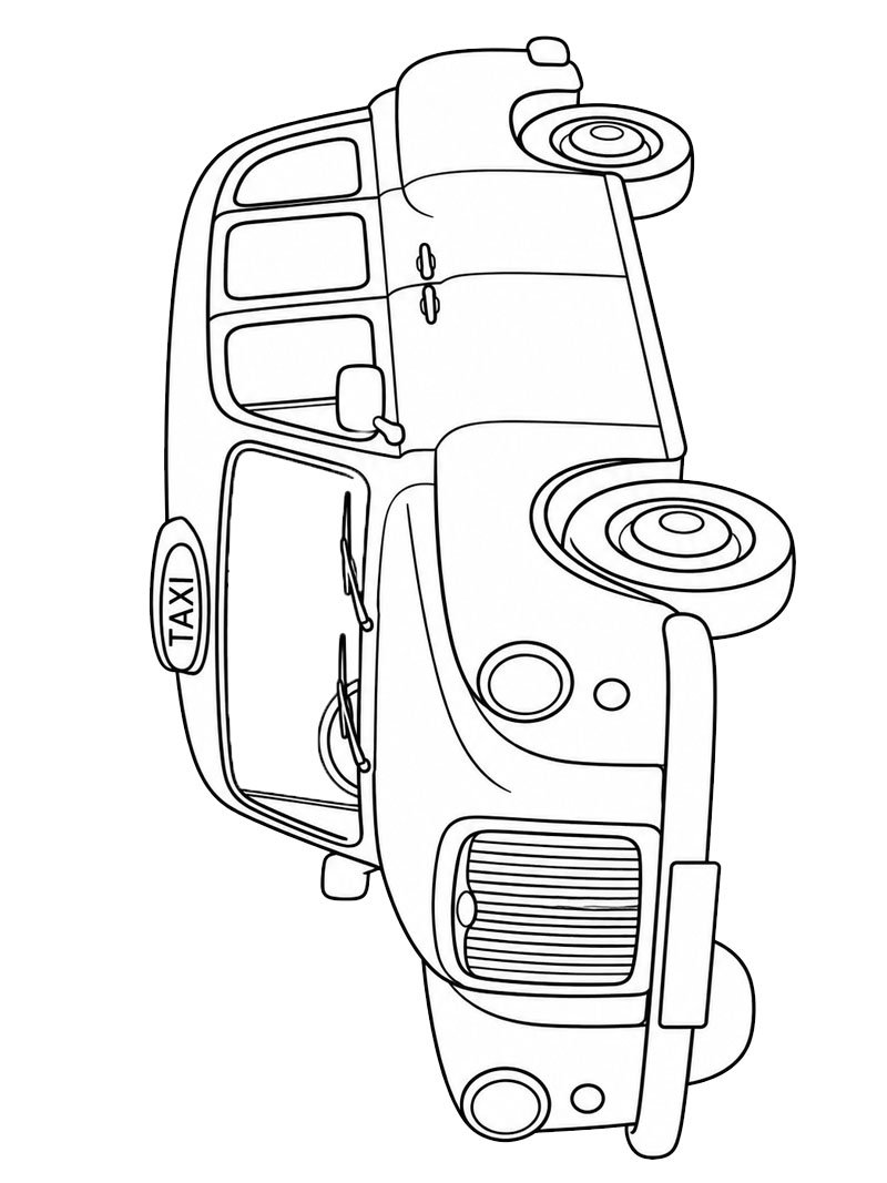 English Taxi Colouring page