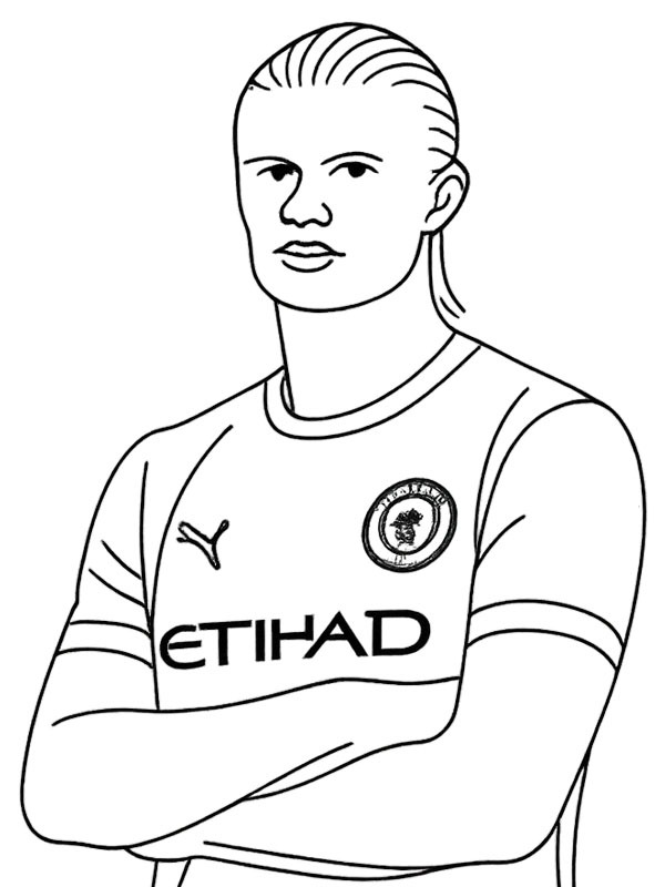 Erling Haaland Colouring page