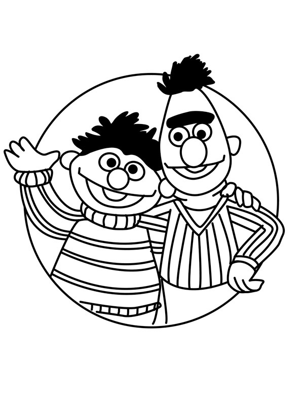 Ernie and bert Colouring page