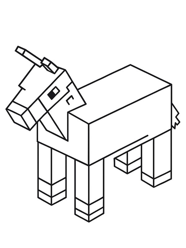 Donkey Minecraft Colouring page