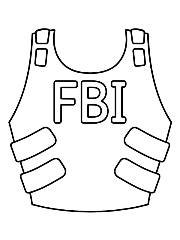 Fbi Bulletproof Vest Colouring page