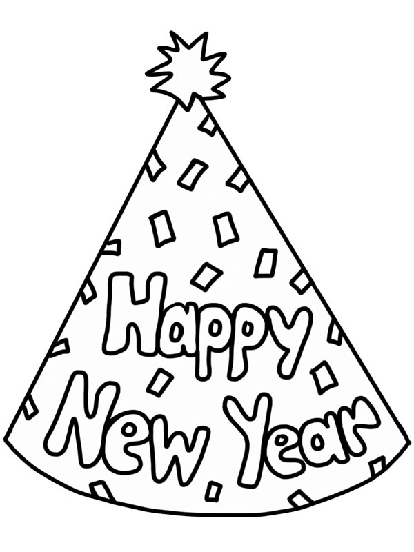 Party hat new years Colouring page