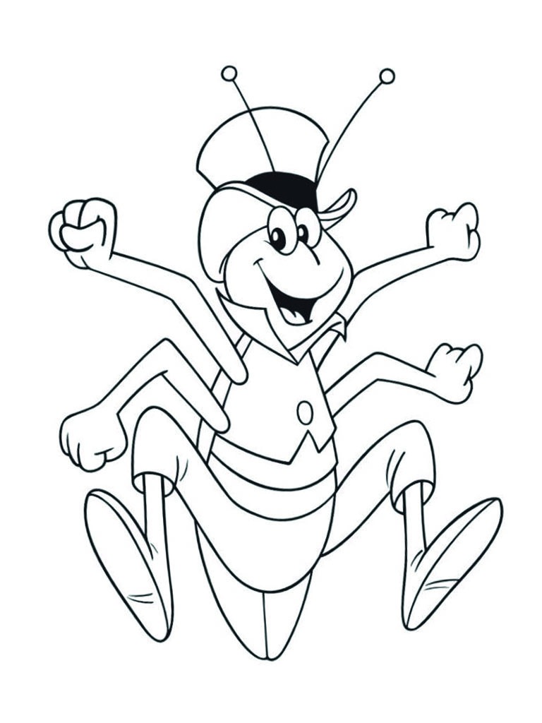 Flip the grasshopper Colouring page
