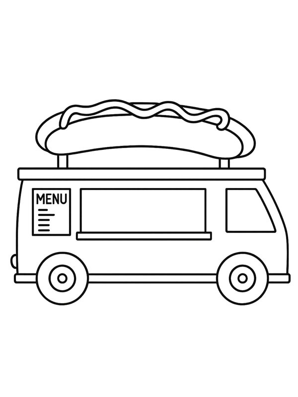 Foodtruck Colouring page