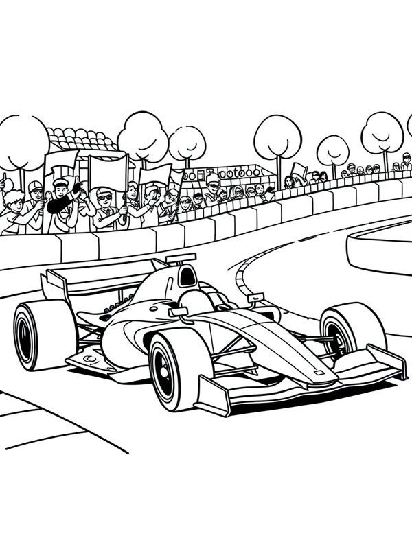 Formula 1 race Colouring page