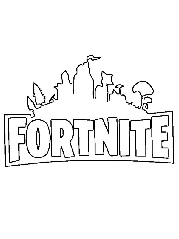 Fortnite logo Colouring page