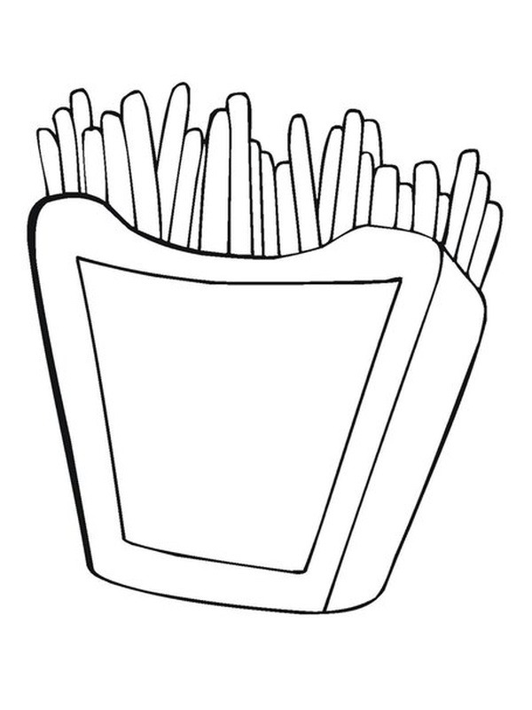 French fries Colouring page