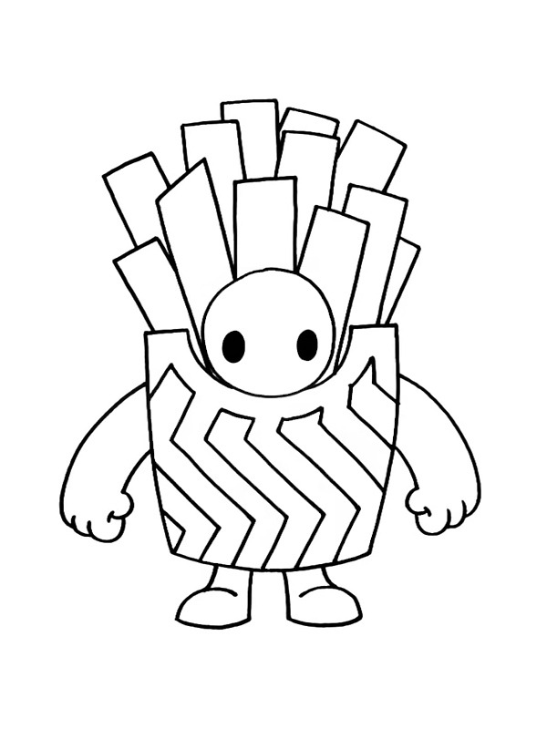 French Fries Skin Fall Guys Colouring page