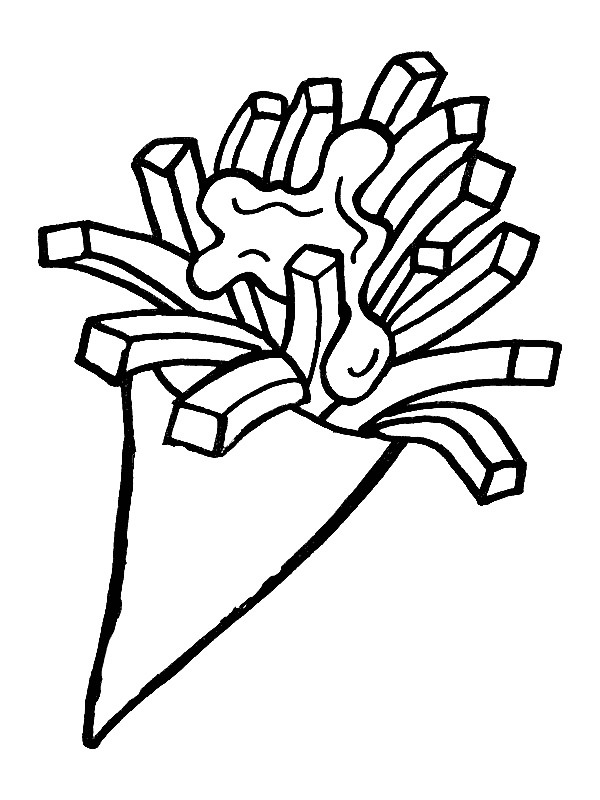 French Fries Colouring page