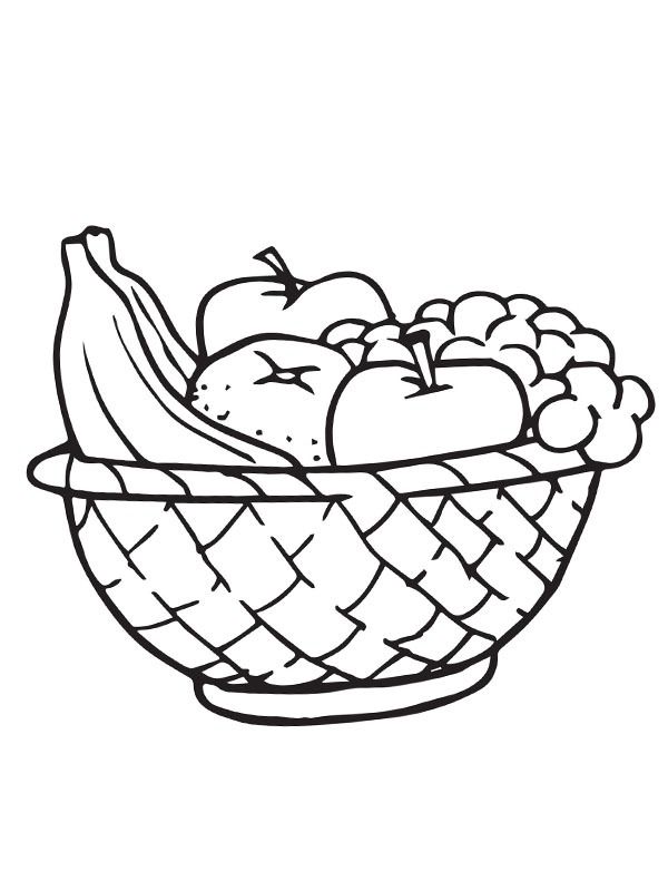 Fruit basket Colouring page