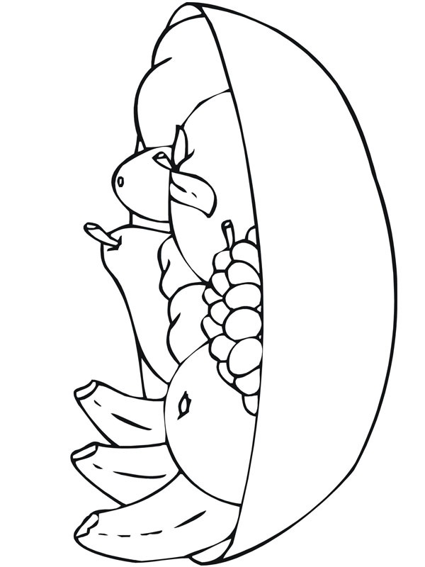 Fruit Bowl Colouring page