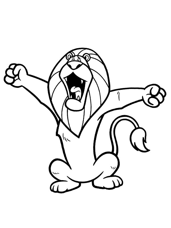 Yawning lion Colouring page