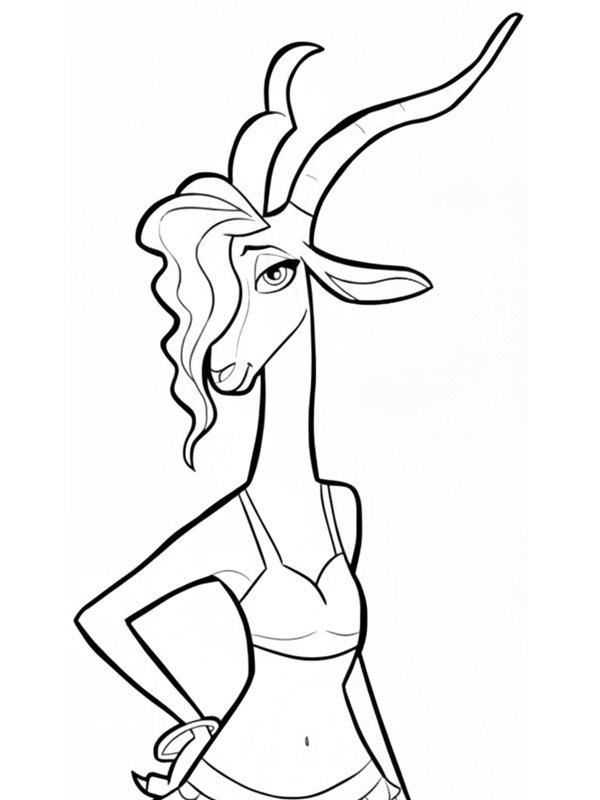 Gazelle (Zootopia) Colouring page