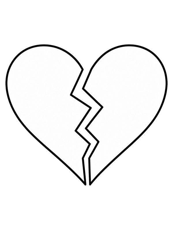 Broken heart Colouring page