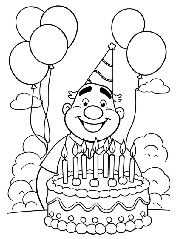 Happy birthday to you Colouring page