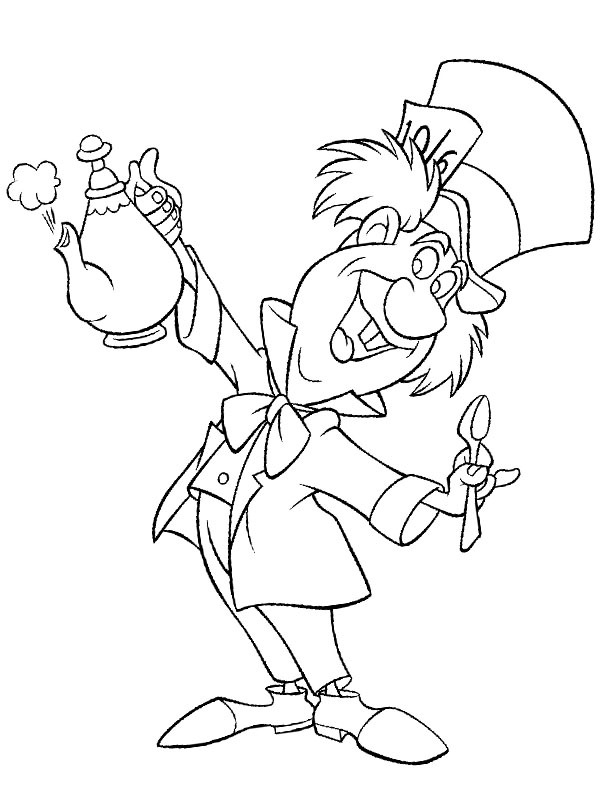 Mad Hatter Colouring page