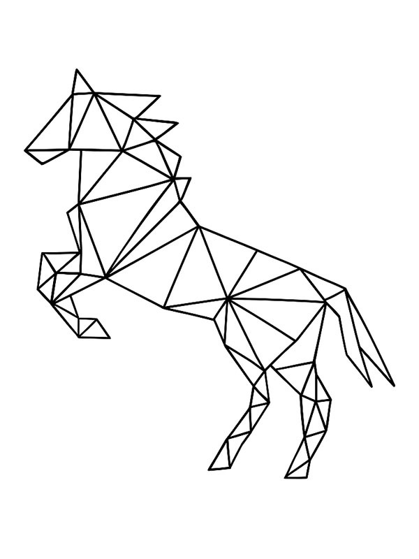 Geometric horse Colouring page